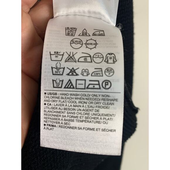 Banana Republic Womens Sz M White/Black Plaid Front Crew Sweater - Picture 10 of 11